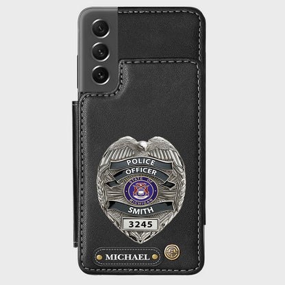 Serve And Protect - Personalized Police Officer Wallet Phone Case