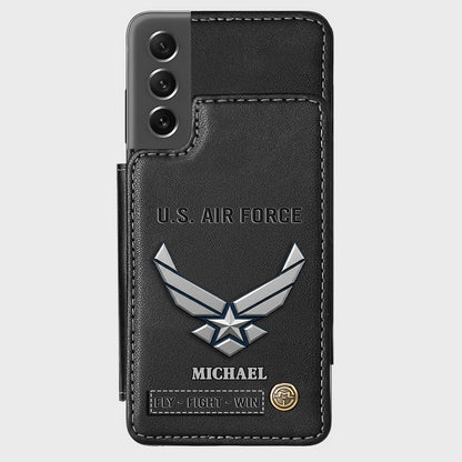 Fly · Fight · Win - Personalized Veteran Wallet Phone Case