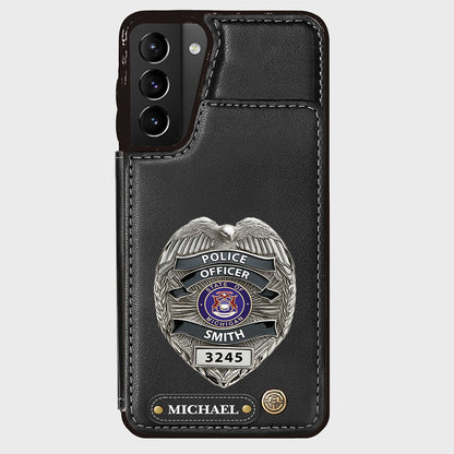 Serve And Protect - Personalized Police Officer Wallet Phone Case