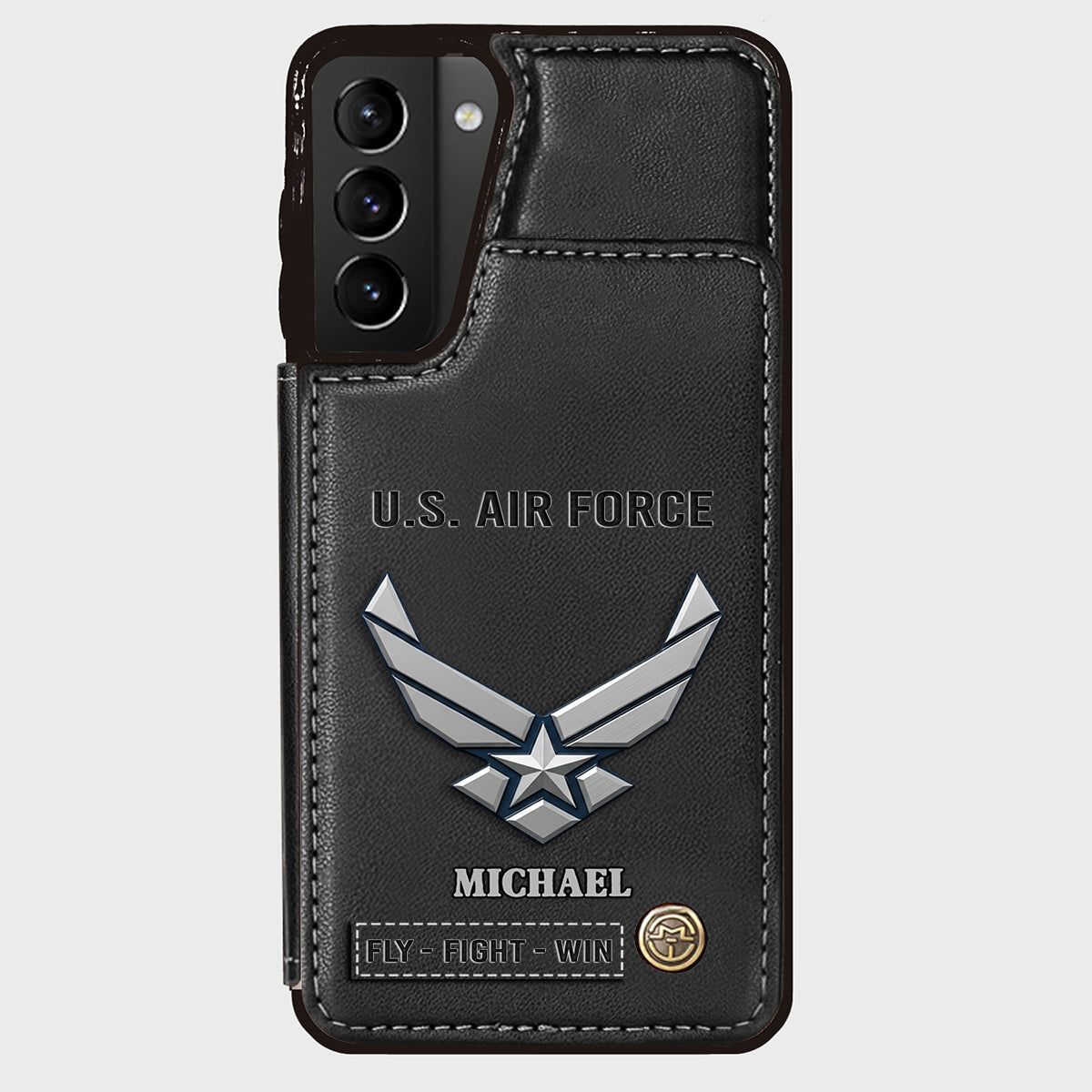 Fly · Fight · Win - Personalized Veteran Wallet Phone Case
