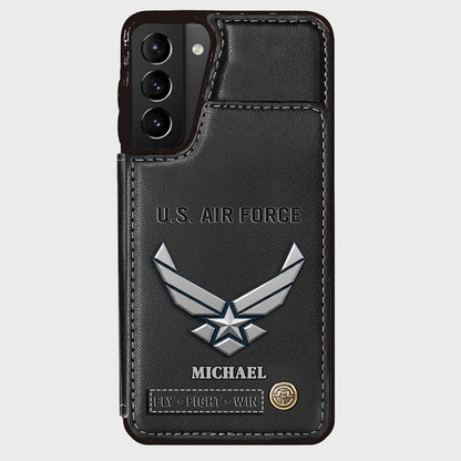Fly · Fight · Win - Personalized Veteran Wallet Phone Case