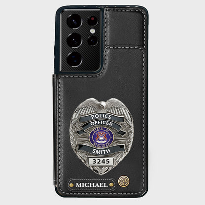 Serve And Protect - Personalized Police Officer Wallet Phone Case
