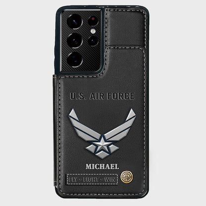 Fly · Fight · Win - Personalized Veteran Wallet Phone Case