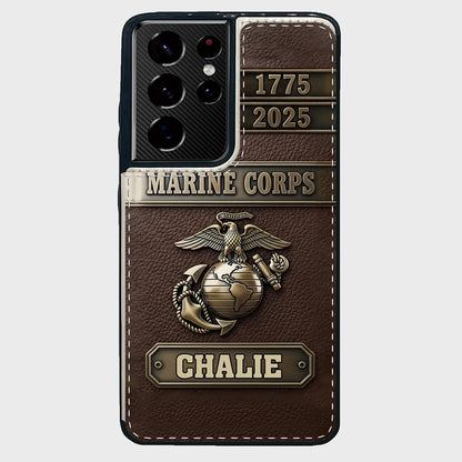 USMC 250th Anniversary - Personalized Veteran Foldable Wallet Phone Case
