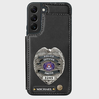 Serve And Protect - Personalized Police Officer Wallet Phone Case