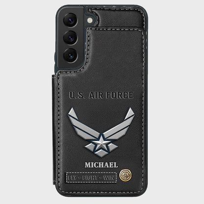 Fly · Fight · Win - Personalized Veteran Wallet Phone Case
