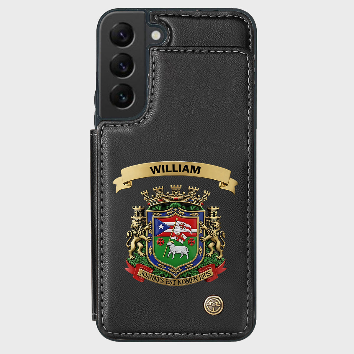 Proud Puerto Rico, Joannes Est Nomen Ejus - Personalized Expats Wallet Phone Case