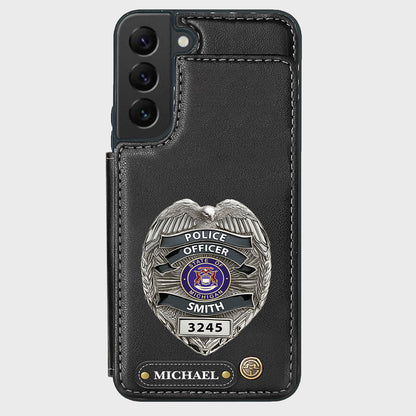 Serve And Protect - Personalized Police Officer Wallet Phone Case
