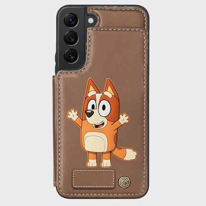 Blue Dog Custom Name - Personalized Blue Dog Wallet Phone Case