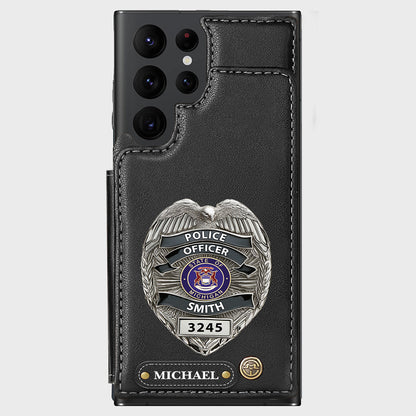 Serve And Protect - Personalized Police Officer Wallet Phone Case