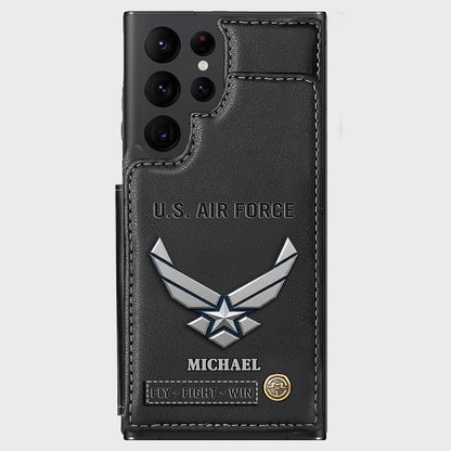 Fly · Fight · Win - Personalized Veteran Wallet Phone Case