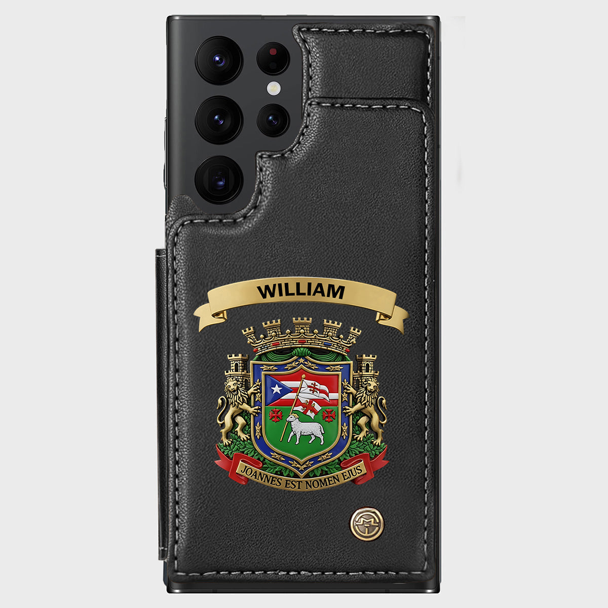 Proud Puerto Rico, Joannes Est Nomen Ejus - Personalized Expats Wallet Phone Case
