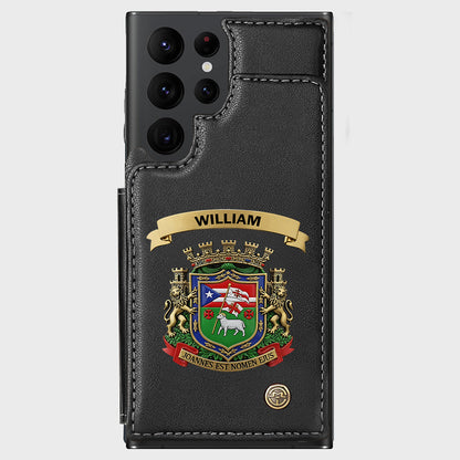 Proud Puerto Rico, Joannes Est Nomen Ejus - Personalized Expats Wallet Phone Case