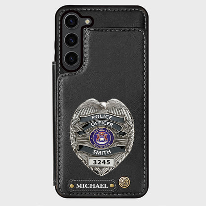 Serve And Protect - Personalized Police Officer Wallet Phone Case