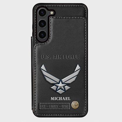 Fly · Fight · Win - Personalized Veteran Wallet Phone Case