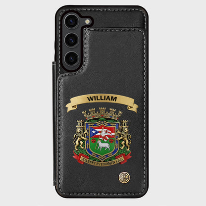 Proud Puerto Rico, Joannes Est Nomen Ejus - Personalized Expats Wallet Phone Case