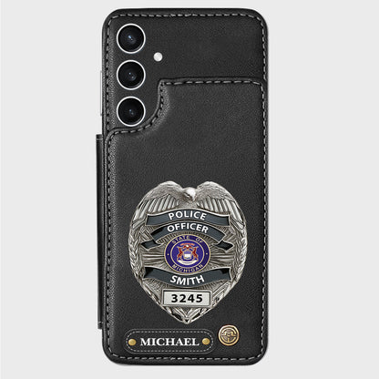 Serve And Protect - Personalized Police Officer Wallet Phone Case