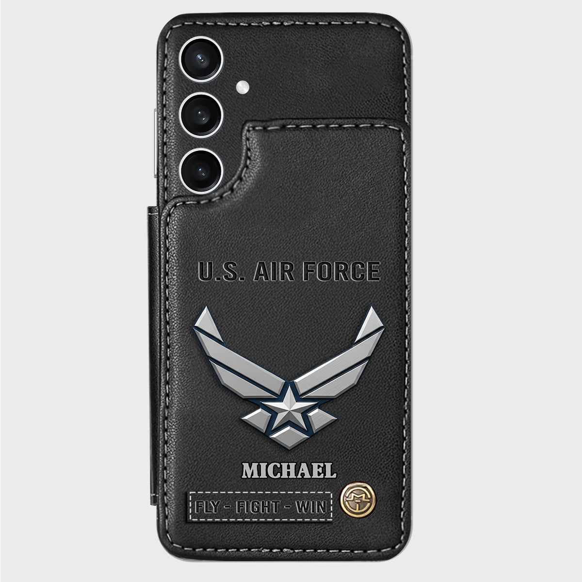 Fly · Fight · Win - Personalized Veteran Wallet Phone Case