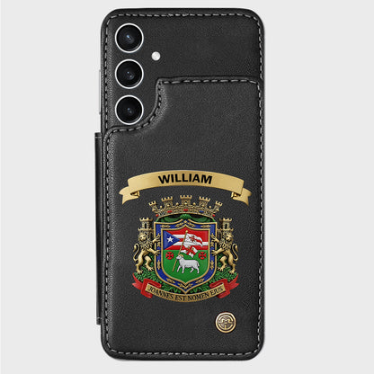 Proud Puerto Rico, Joannes Est Nomen Ejus - Personalized Expats Wallet Phone Case
