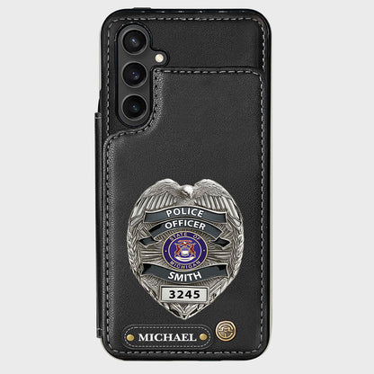 Serve And Protect - Personalized Police Officer Wallet Phone Case