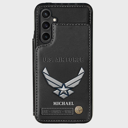 Fly · Fight · Win - Personalized Veteran Wallet Phone Case