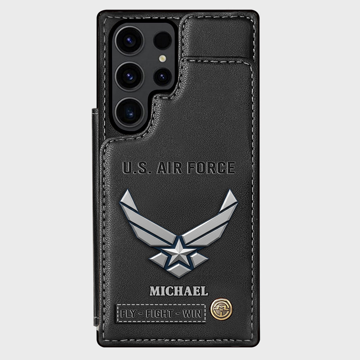 Fly · Fight · Win - Personalized Veteran Wallet Phone Case