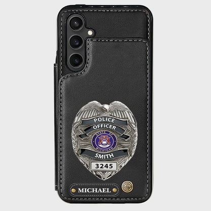 Serve And Protect - Personalized Police Officer Wallet Phone Case