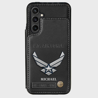 Fly · Fight · Win - Personalized Veteran Wallet Phone Case