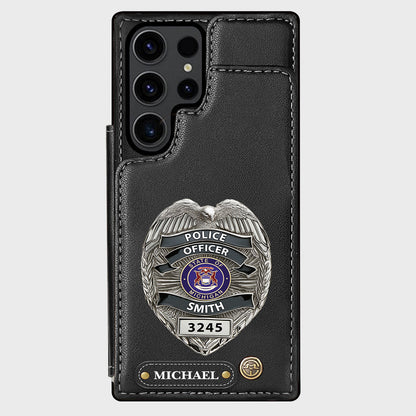 Serve And Protect - Personalized Police Officer Wallet Phone Case