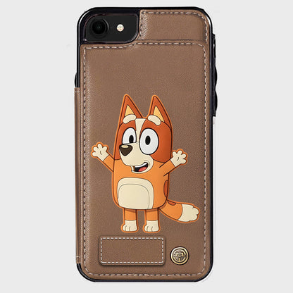 Blue Dog Custom Name - Personalized Blue Dog Wallet Phone Case