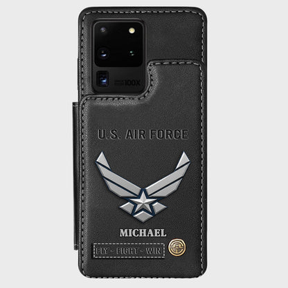 Fly · Fight · Win - Personalized Veteran Wallet Phone Case