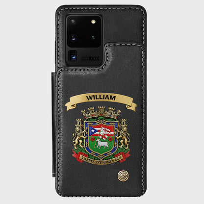 Proud Puerto Rico, Joannes Est Nomen Ejus - Personalized Expats Wallet Phone Case