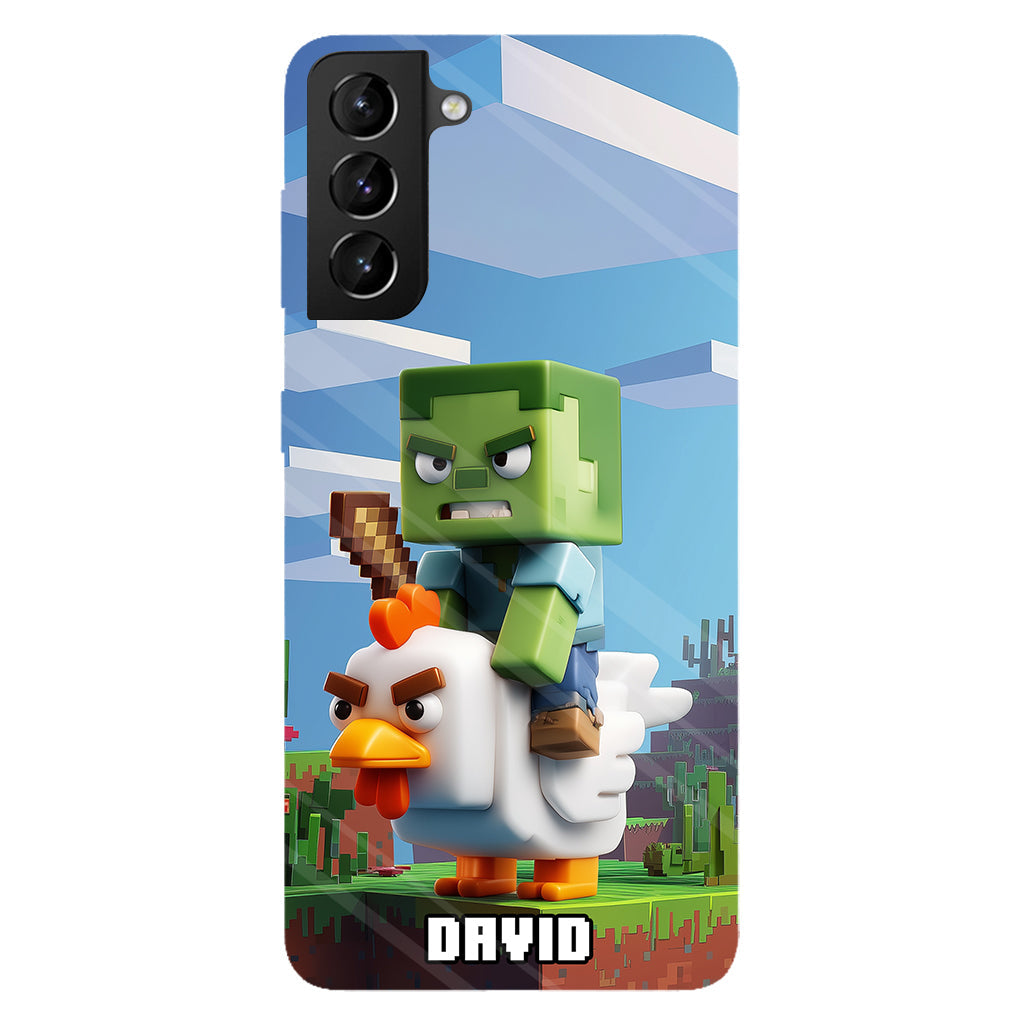 Chicken Jockey! - Personalized Block World Full Print Phone Case