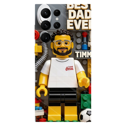 Custom Brick Human Style From Any Photo - Personalized Father Clear Phone Case