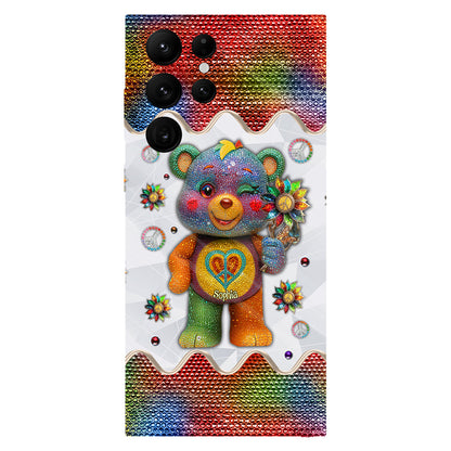 Peace Bear - Personalized Hippie Full Print Phone Case