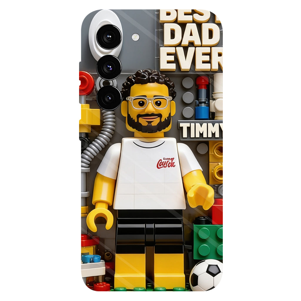 Custom Brick Human Style From Any Photo - Personalized Father Clear Phone Case