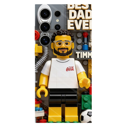 Custom Brick Human Style From Any Photo - Personalized Father Clear Phone Case