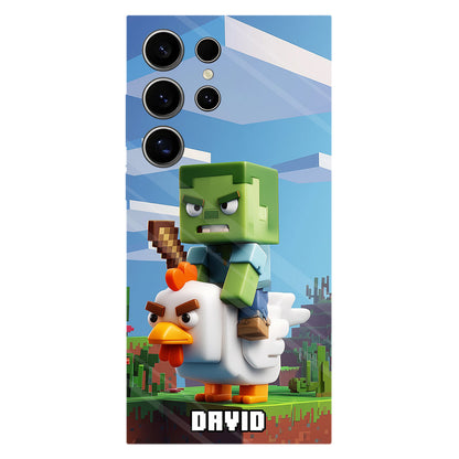 Chicken Jockey! - Personalized Block World Full Print Phone Case