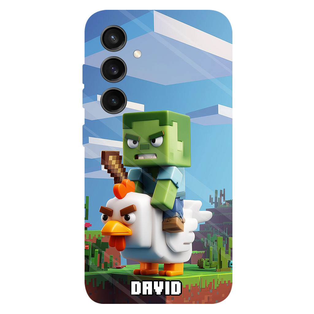 Chicken Jockey! - Personalized Block World Full Print Phone Case