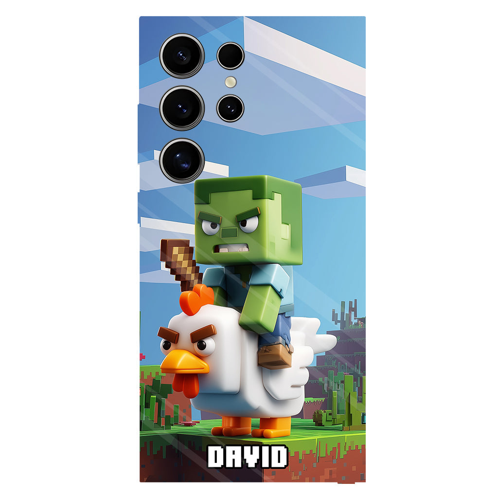 Chicken Jockey! - Personalized Block World Full Print Phone Case