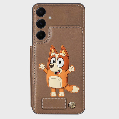 Blue Dog Custom Name - Personalized Blue Dog Wallet Phone Case