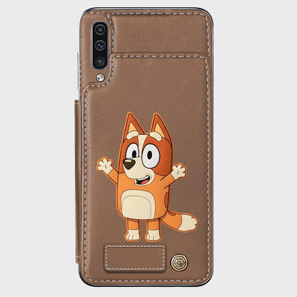 Blue Dog Custom Name - Personalized Blue Dog Wallet Phone Case