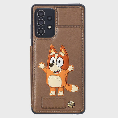 Blue Dog Custom Name - Personalized Blue Dog Wallet Phone Case