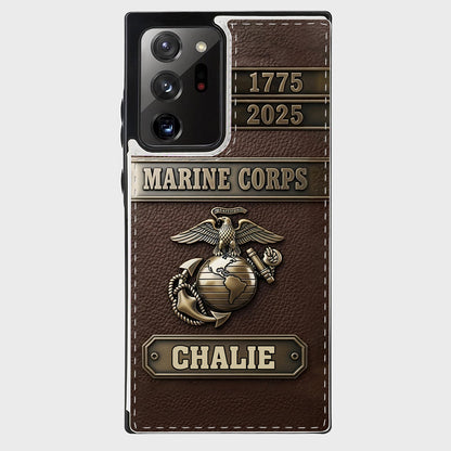 USMC 250th Anniversary - Personalized Veteran Foldable Wallet Phone Case