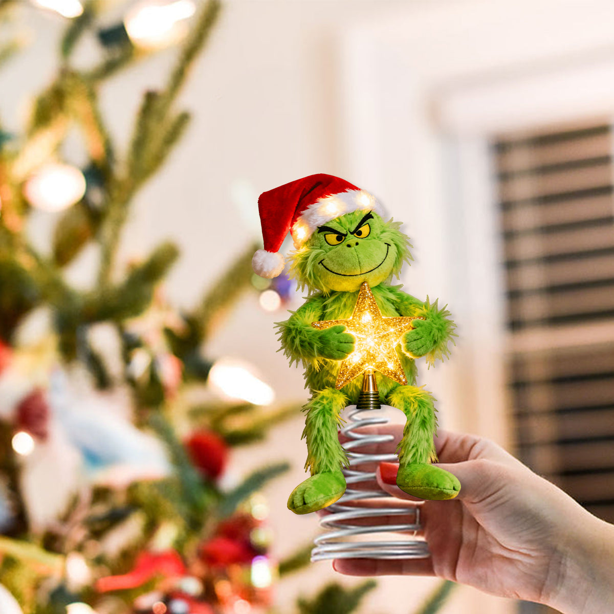 [MUST-HAVE] Merry Grinchmas - Stole Christmas LED Light Tree Topper