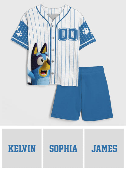 Blue Dog - Personalized Blue Dog Baseball Jersey