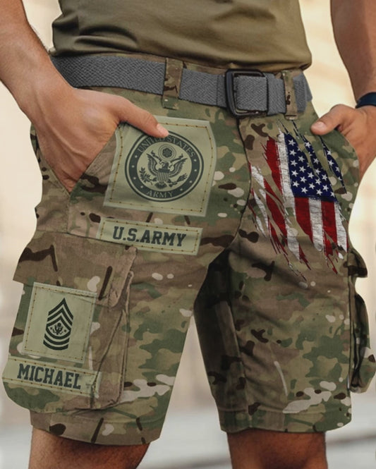 I'm A Soldier - Personalized Veteran Cargo Shorts With Belt