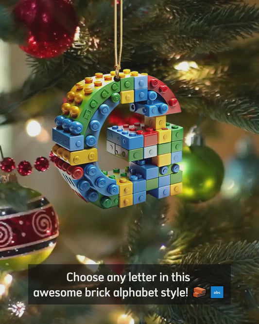Any Letter, Brick Alphabet - Personalized Ornament