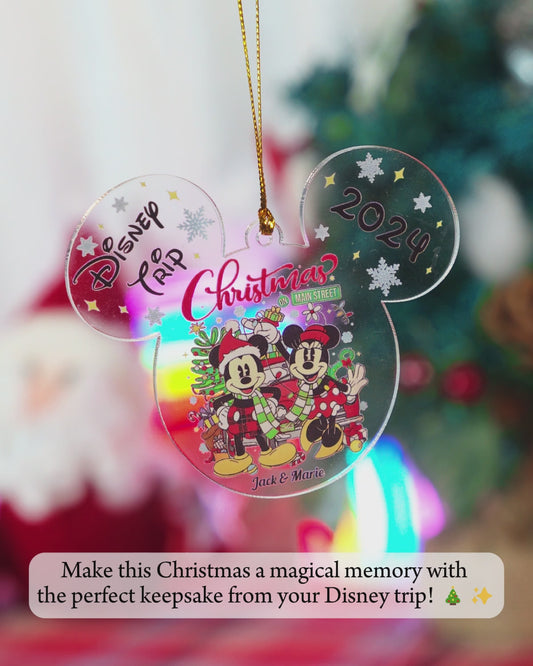 Disney Trip - Personalized Mouse Transparent Ornament