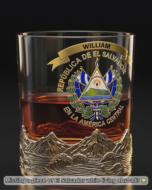 Proud El Salvador - Personalized Expats Whiskey Glass